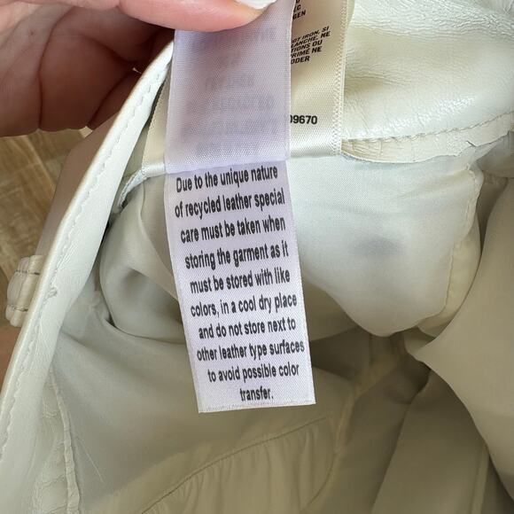 AGOLDE Recycled Leather Riley Long Pants Size 28 Lace White - Picture 11 of 11